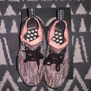 Adidas NMD black grey coral pink knit sz 8.5W
